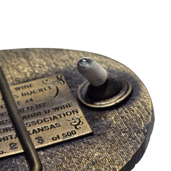 Barbed Wire Collectors Belt Buckle 1985 William Watkins Barbwire Wichita Kansas - Picture 6 of 11